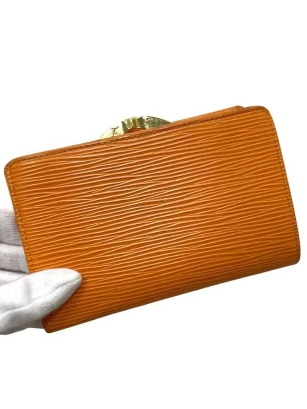 Louis Vuitton Bifold Wallet Portomonevier Viennois Orange Mandarin Epi Kiss